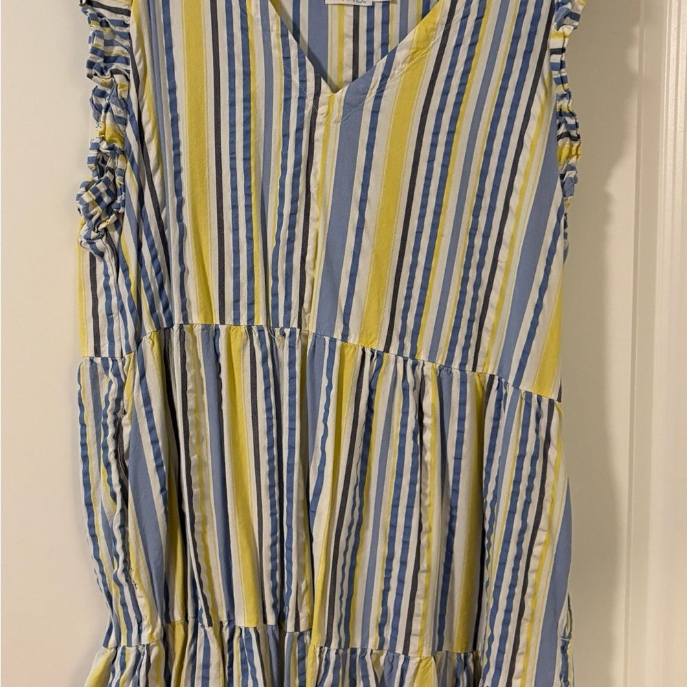 Striped Blue and Yellow Dress